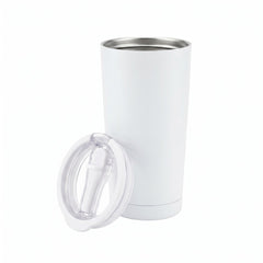 MARBELLA - Hans Larsen Double Wall Tumbler with Sip Lid 600 ml - White