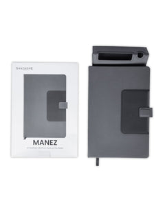 Custom Printed Manez - Santhome A5 Notebook With Phone Stand And Pen Holder | Exhibitions, Conferences, Corporate Events | Yalla Printing UAE