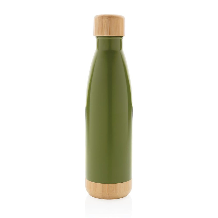 Custom Printed Odessa - Giftology Double Wall Stainless Bottle With Bamboo Lid And Base - Stainless Steel | Exhibitions, Conferences, Corporate Events | Yalla Printing UAE