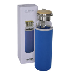 Floha - Hans Larsen Borosilicate Glass Bottle With Neo Sleeve - Royal Blue