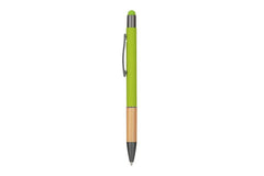 Custom Printed Aytos - Metal Stylus Pen With Bamboo Grip - Stainless Steel | Logo Branding Corporate Gift | UAE Delivery | Yalla Printing UAE
