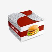 Simple Burger Box – 250 GSM, 4-Color Print, 1-Side Varnish (12.5x12.5x8 cm) | Yalla Printing - Yalla Printing