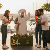 UAE National Day Male Foam Board Cutout – 160 × 100 cm | Custom 54th Eid Al Etihad Selfie Standee | Yalla Printing UAE