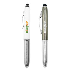 Custom Printed 3 in 1 Metal Pens with Stylus and Light | Logo Branding Corporate Gift | UAE Delivery | Yalla Printing UAE