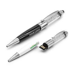 Custom Printed Crystal Pen USB With Stylus | Logo Branding Corporate Gift | UAE Delivery | Yalla Printing UAE