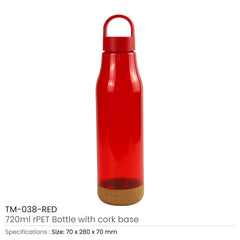 Custom Printed RPET Bottles With Cork Base, Twist - Off Lid, Handle 720Ml - Eco - Friendly RPET | Logo Branding Corporate Gift | UAE Delivery | Yalla Printing UAE