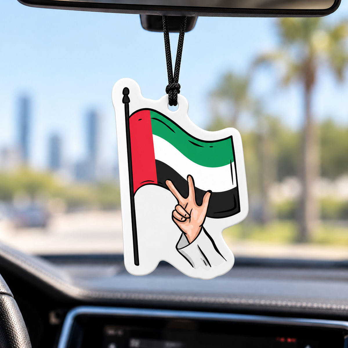 UAE National Day Victory Sign & Flag Car Hanger