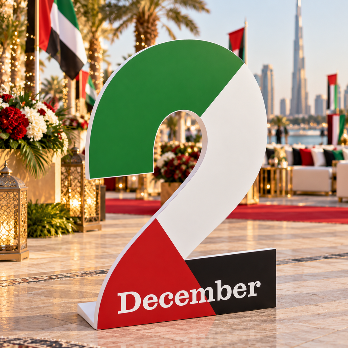 UAE National Day 2 December Number Cutout