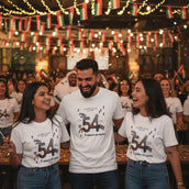 UAE National Day T-Shirt – 54th Eid Al Etihad “United in Our Journey” Edition | Premium Cotton Unisex Tee | Yalla Printing UAE