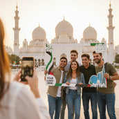 UAE National Day Horizontal Selfie Frame – 120 × 80 cm | “United in Our Journey” 54th Eid Al Etihad Foam Board Photo Booth Frame | Yalla Printing UAE