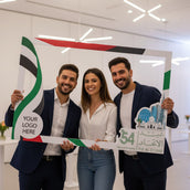 UAE National Day Horizontal Selfie Frame – 120 × 80 cm | “Classic Flag Line” 54th Eid Al Etihad Foam Board Photo Booth Frame | Yalla Printing UAE