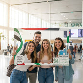 UAE National Day Horizontal Selfie Frame – 120 × 80 cm | “Classic Flag Line” 54th Eid Al Etihad Foam Board Photo Booth Frame | Yalla Printing UAE