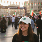UAE National Day Cap – 54th Eid Al Etihad Edition | Premium White Cotton Cap with National Emblem Print | Yalla Printing UAE