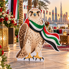 UAE National Day Falcon with Flag Scarf Cutout