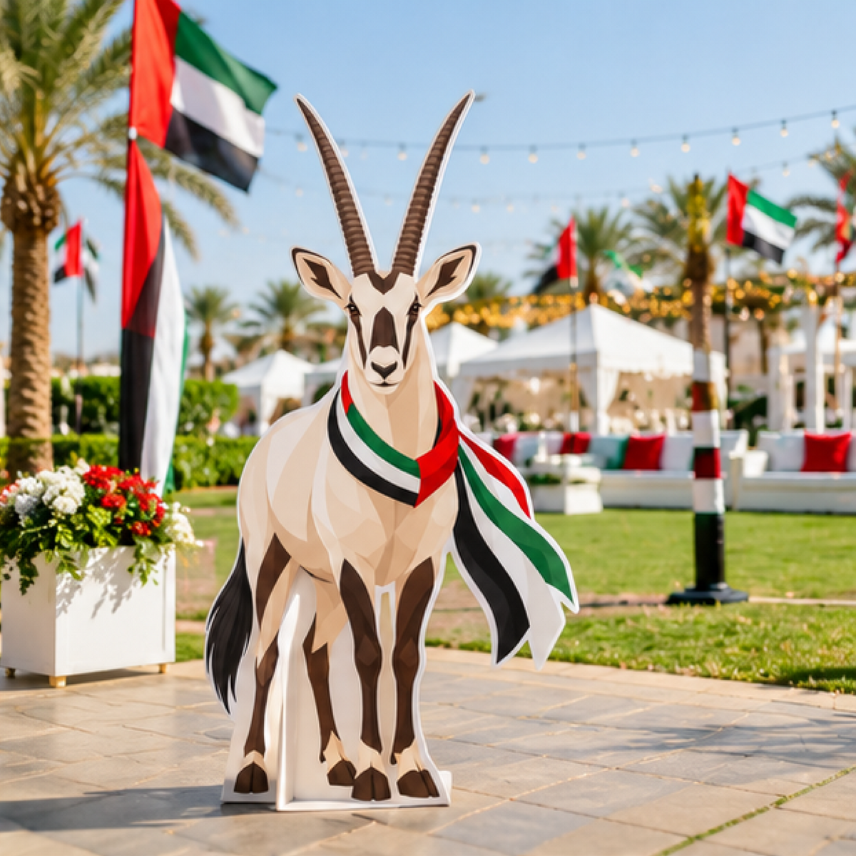 UAE National Day Arabian Oryx Heritage Cutout