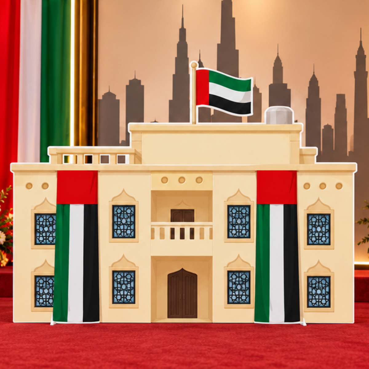 UAE National Day Heritage Building & Flags Cutout