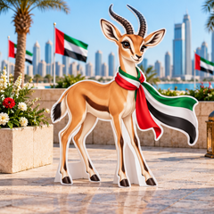 UAE National Day Gazelle with Flag Scarf Cutout