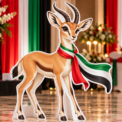 UAE National Day Gazelle with Flag Scarf Cutout – view 3