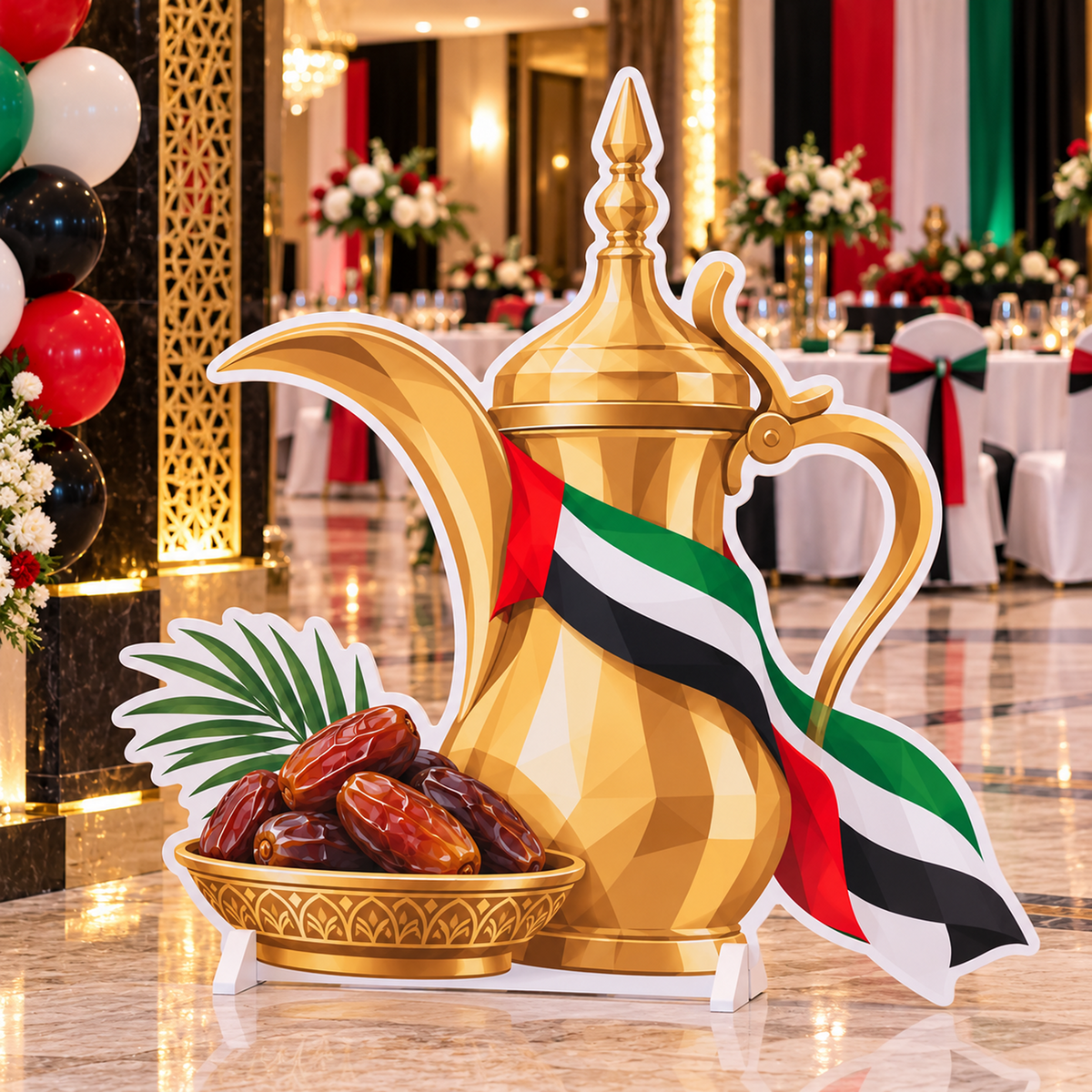 UAE National Day Golden Dallah & Dates Cutout