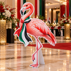 UAE National Day Flamingo with Flag Scarf Cutout