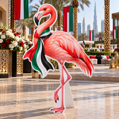 UAE National Day Flamingo with Flag Scarf Cutout – view 2