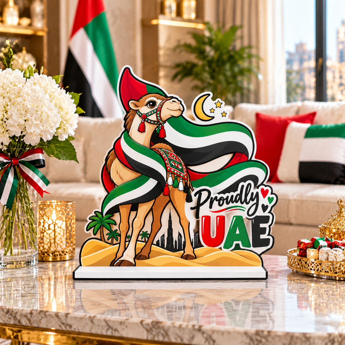 UAE National Day Proudly UAE Camel Table Decoration