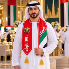 UAE National Day Red Falcon Badge Stole Scarf – view 2