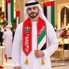 UAE National Day Red Falcon Badge Stole Scarf – view 3