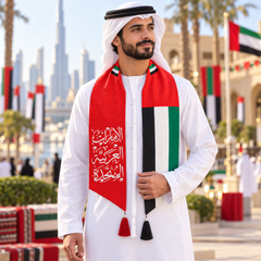 UAE National Day Red Heritage Script Stole Scarf – view 2