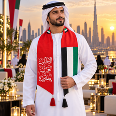 UAE National Day Red Heritage Script Stole Scarf – view 3