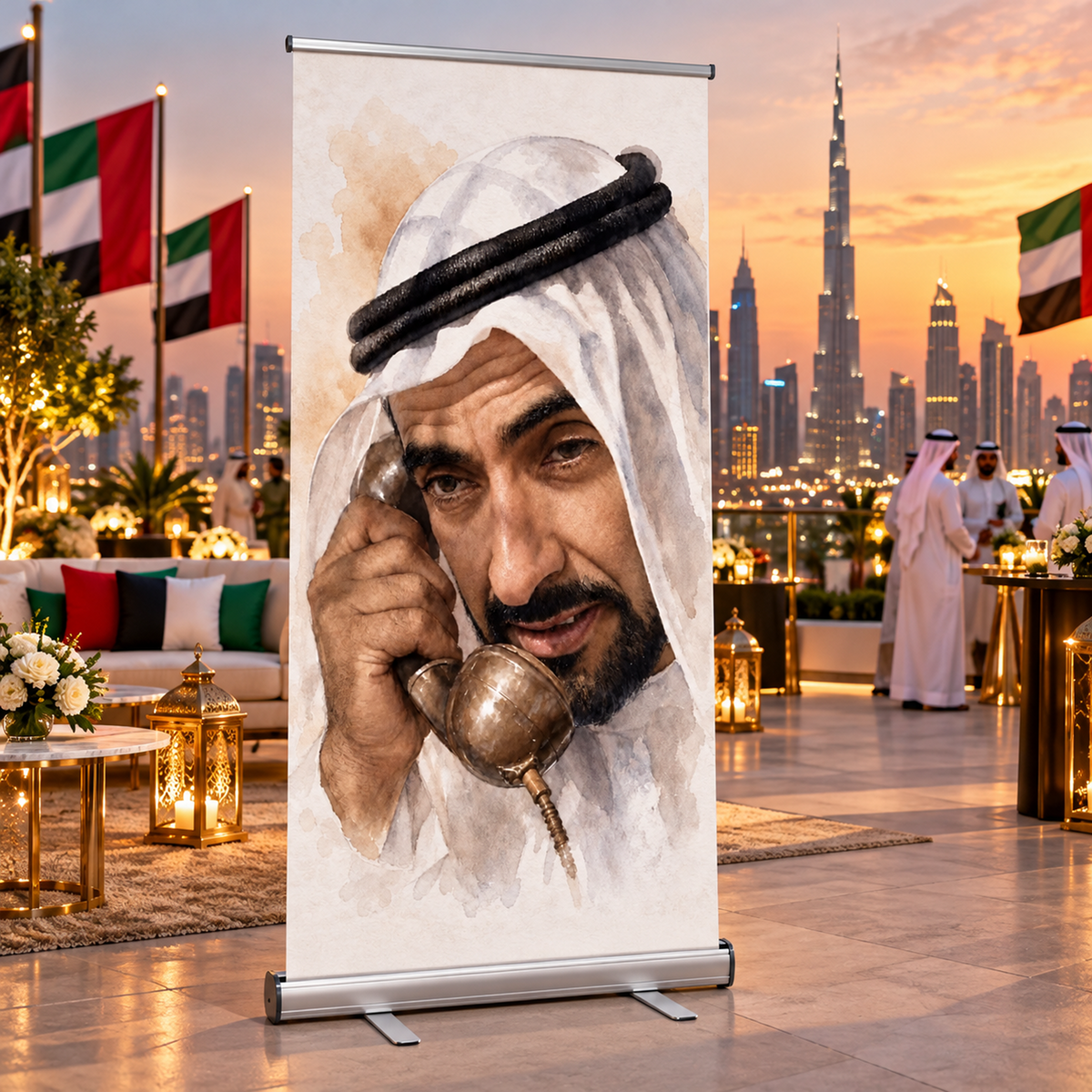UAE National Day Heritage Telephone Roll-Up Banner