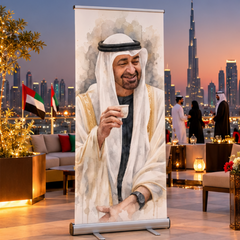 UAE National Day Smiling Leader Portrait Roll-Up Banner