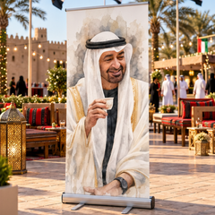 UAE National Day Smiling Leader Portrait Roll-Up Banner – view 2