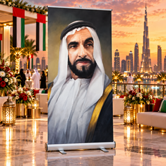 UAE National Day Founder Portrait Heritage Roll-Up Banner – view 2