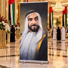 UAE National Day Founder Portrait Heritage Roll-Up Banner – view 3
