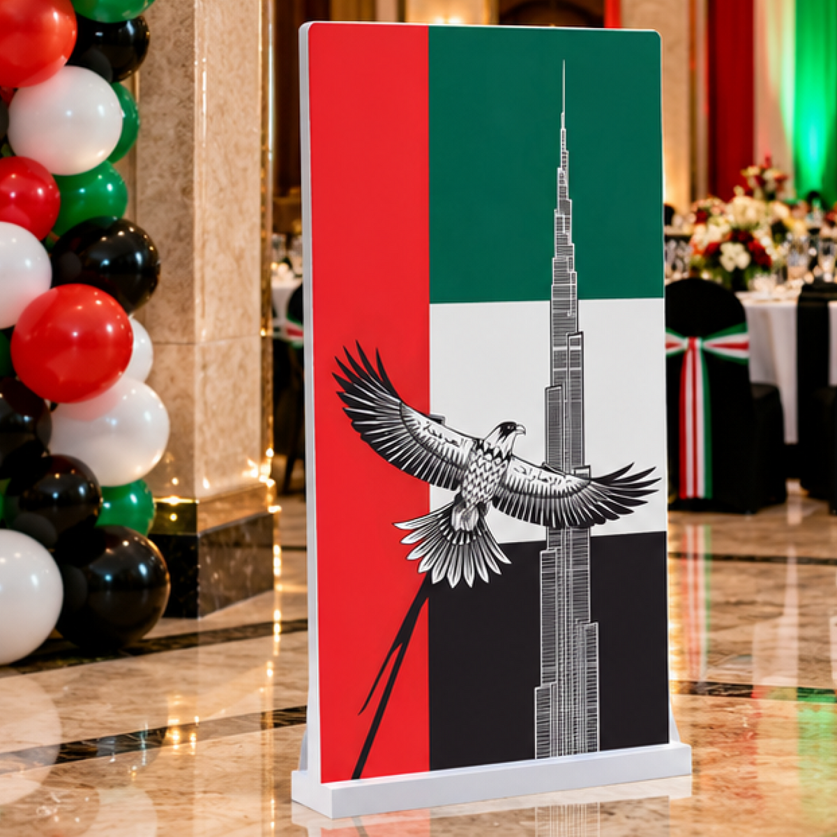 UAE National Day Burj Khalifa & Falcon Display Cutout