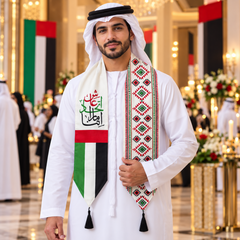 UAE National Day Geometric Heritage Pattern Stole Scarf