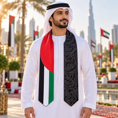 UAE National Day Flag Panel Ornamental Calligraphy Stole Scarf – view 2