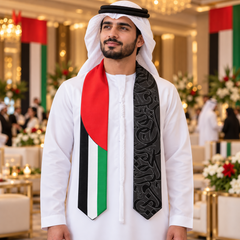 UAE National Day Flag Panel Ornamental Calligraphy Stole Scarf – view 3